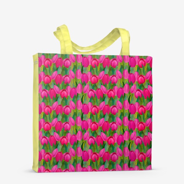 Сумка-шоппер «Паттерн розовые тюльпаны»