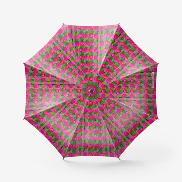 Зонт «Паттерн розовые тюльпаны»