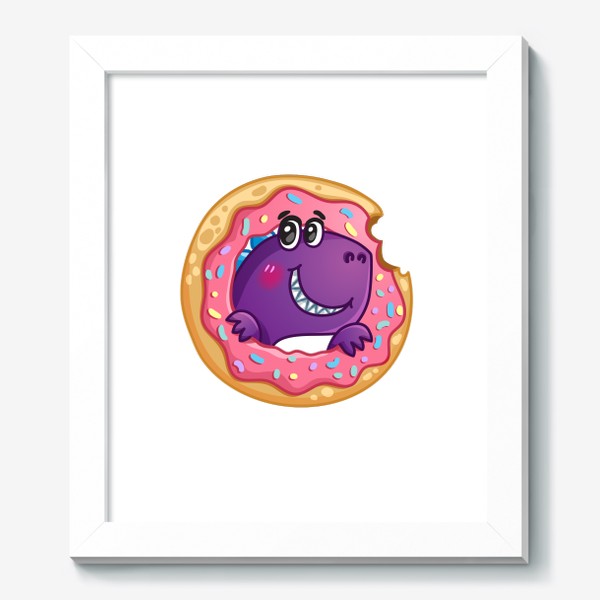 Картина «Маленький динозаврик с пончиком»