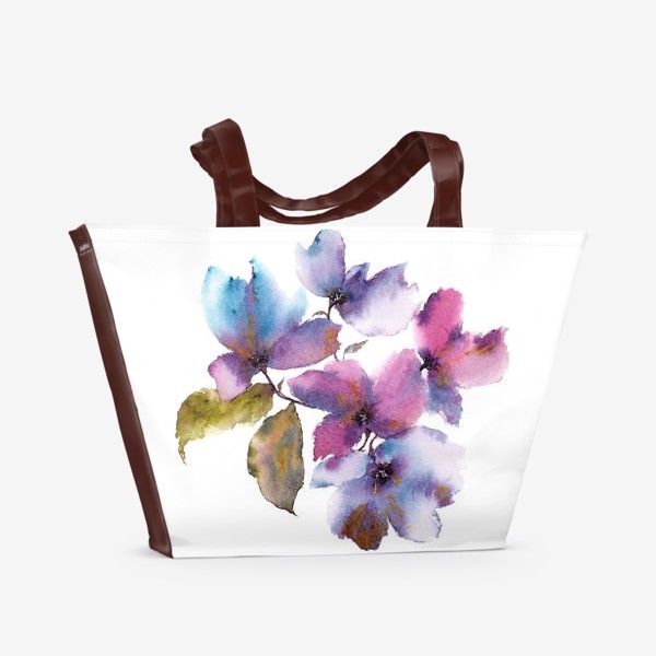 Пляжная сумка «Цветочный букет акварелью»
