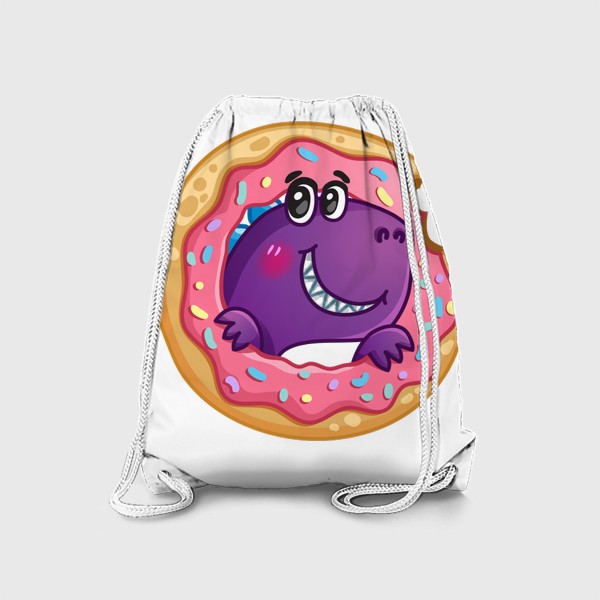 Рюкзак «Маленький динозаврик с пончиком»