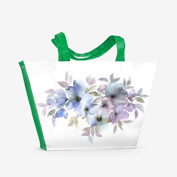Пляжная сумка «Blue romantic flowers»
