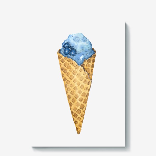 Холст «Черничное мороженое в рожке»