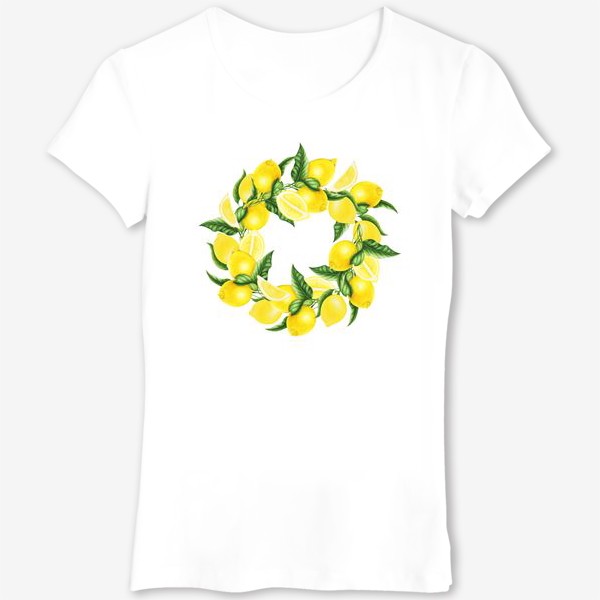 Футболка «Венок из лимонов и листьев»