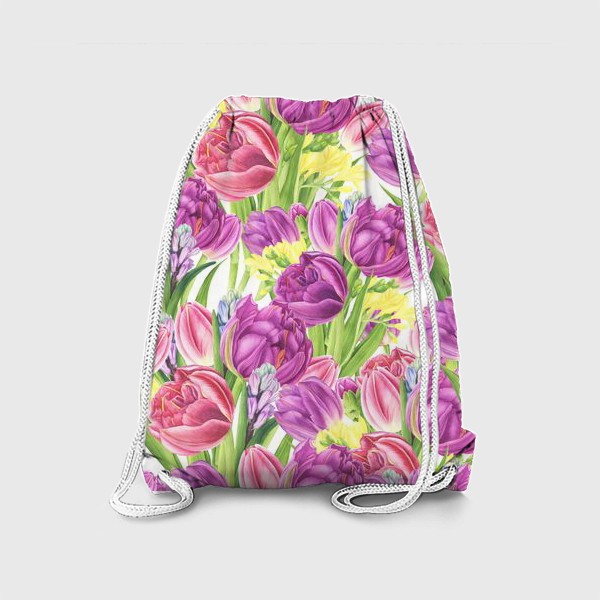 Рюкзак «Яркий цветочный принт с тюльпанами»