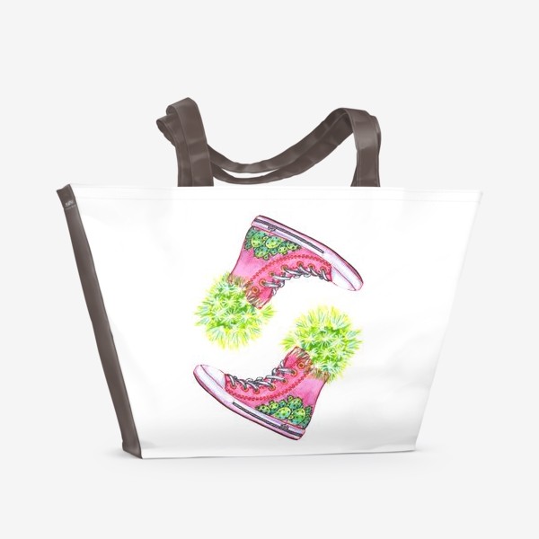 Пляжная сумка «кеды с кактусами»