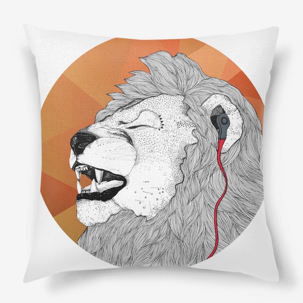 Подушка «Лев в наушниках»