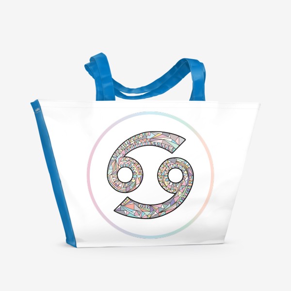 Пляжная сумка «РАК знак зодиака пастельный»