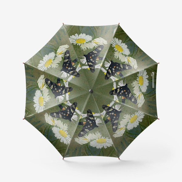 Зонт «Бабочка на ромашках.»