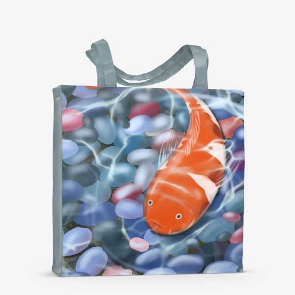 Сумка-шоппер &laquo;Иллюстрация - оранжевая рыбка под водой&raquo;