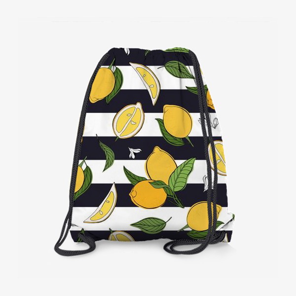 Рюкзак «Принт с лимонами на полосатом фоне»