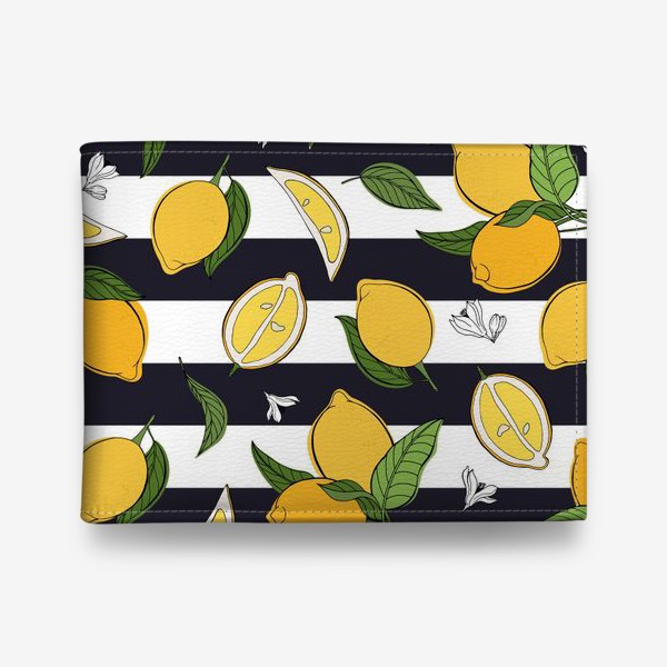 Кошелек «Принт с лимонами на полосатом фоне»