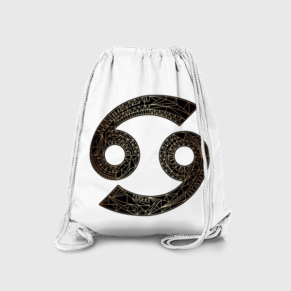Рюкзак «РАК знак зодиака золото на черном»