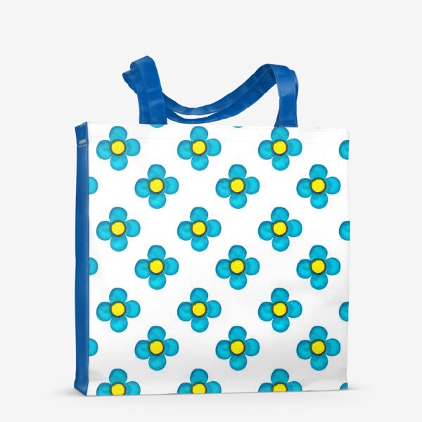 Сумка-шоппер «Паттерн Голубые цветочки»