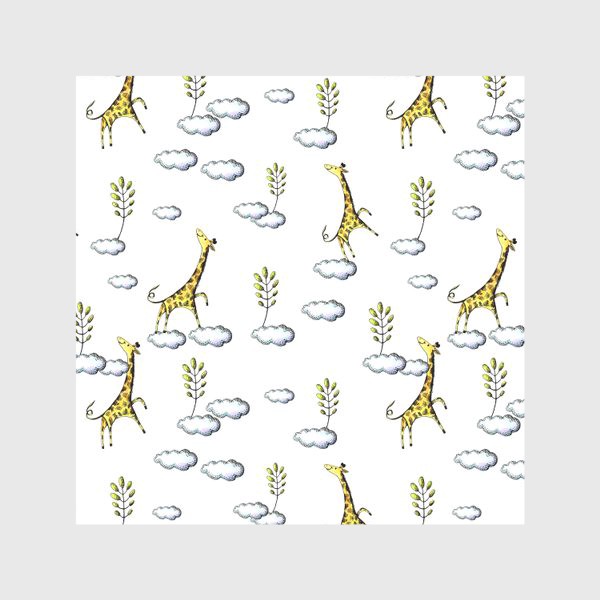 Скатерть «Паттерн с жирафами на облаках »