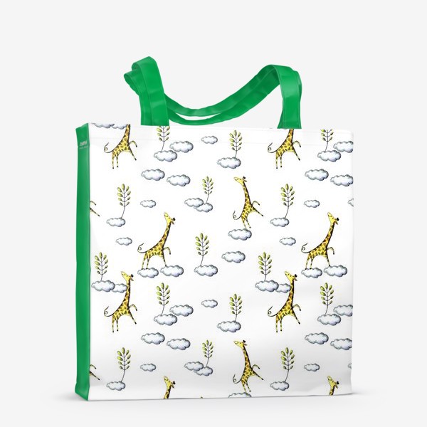 Сумка-шоппер «Паттерн с жирафами на облаках »