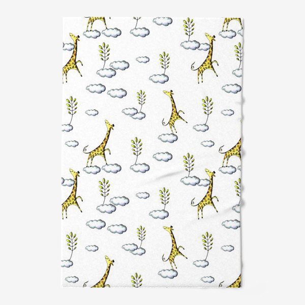 Полотенце &laquo;Паттерн с жирафами на облаках &raquo;