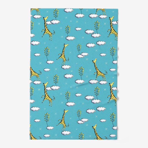 Полотенце «Жирафы в облаках на голубом»