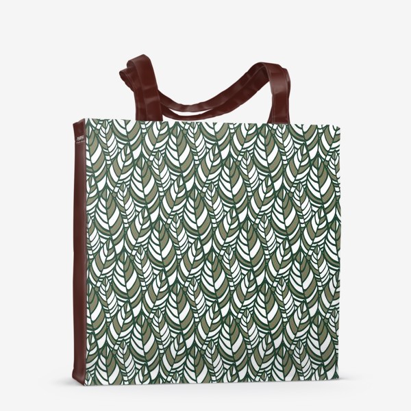 Сумка-шоппер «Растительный орнамент, стилизованные листья»