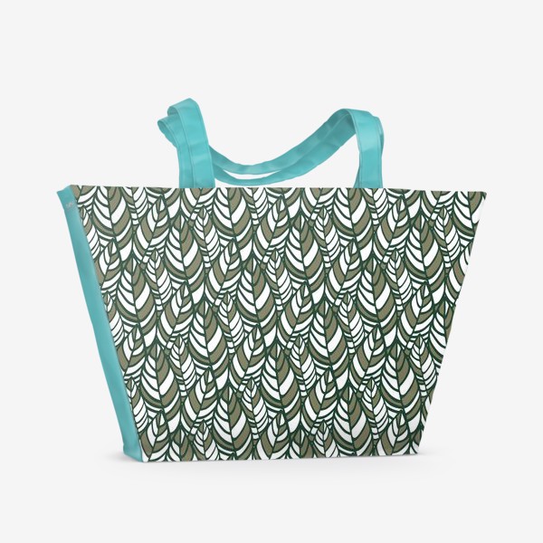 Пляжная сумка &laquo;Растительный орнамент, стилизованные листья&raquo;