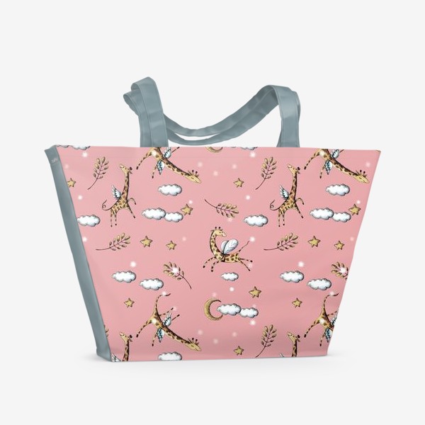 Пляжная сумка «Жирафы в облаках»