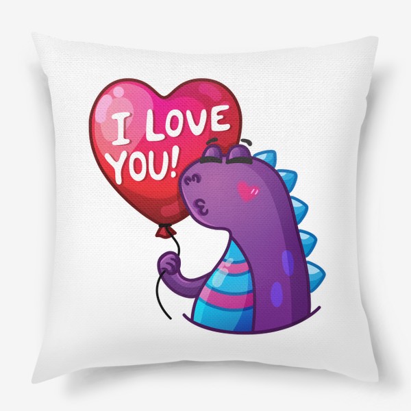 Подушка «Влюбленный динозаврик с воздушным шариком»
