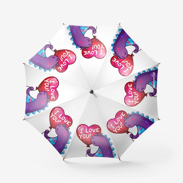 Зонт «Влюбленный динозаврик с воздушным шариком»