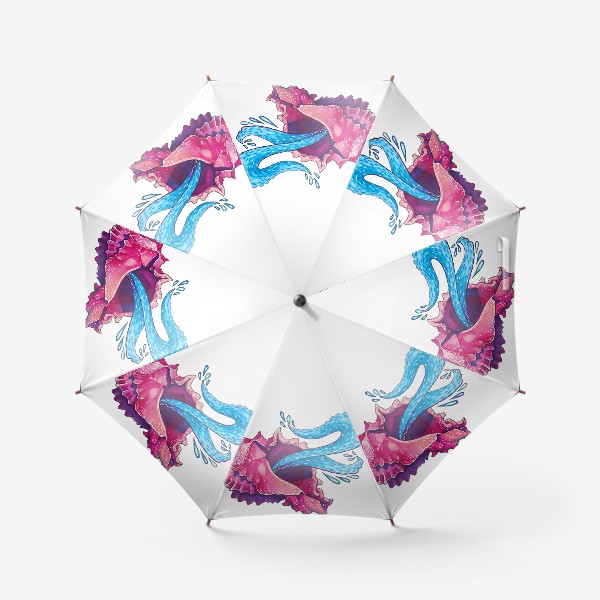 Зонт «Морская ракушка и волна»