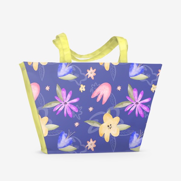 Пляжная сумка &laquo;Цветы акварельные&raquo;