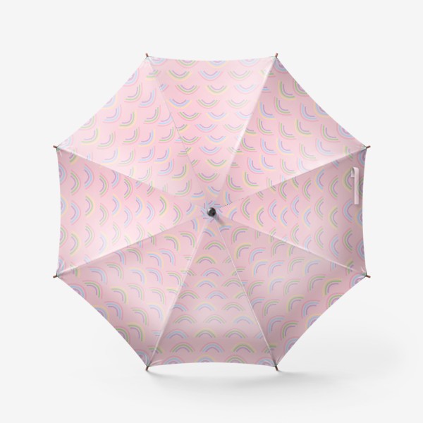 Зонт «радуга на розовом. милый нежный паттерн»