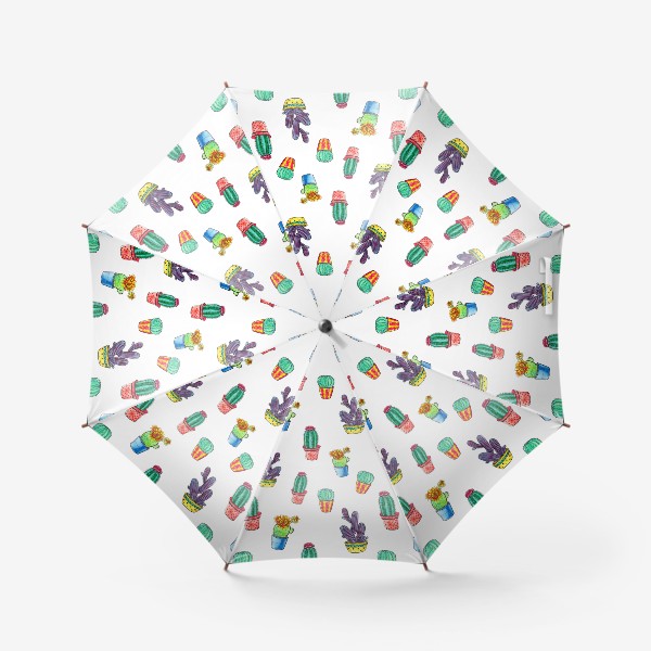 Зонт &laquo;Кактусы в цветных горшках&raquo;