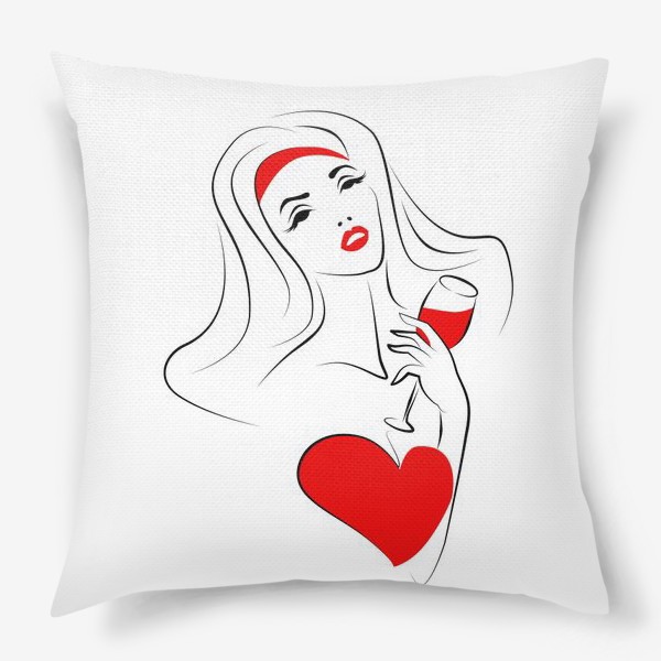 Подушка «Леди с бокалом вина»