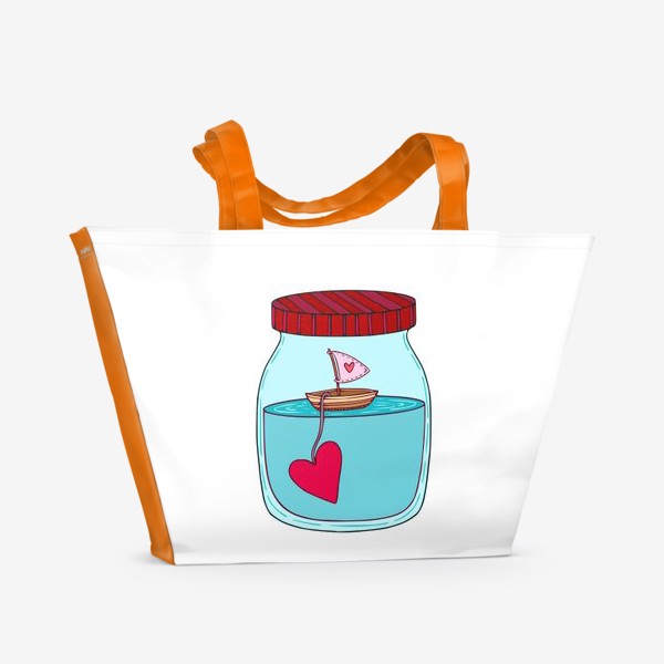 Пляжная сумка «Любовь, корабль и море»