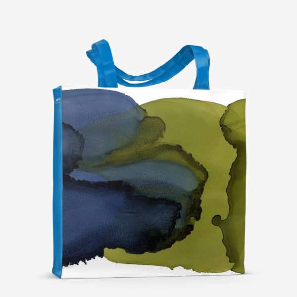 Сумка-шоппер «Магия цвета. Абстракция в синем и зеленом цвете. Интерьерный минимализм»