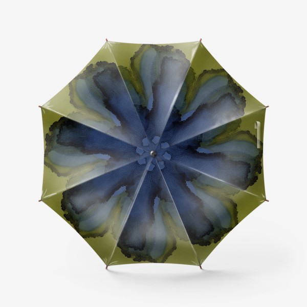 Зонт &laquo;Магия цвета. Абстракция в синем и зеленом цвете. Интерьерный минимализм&raquo;