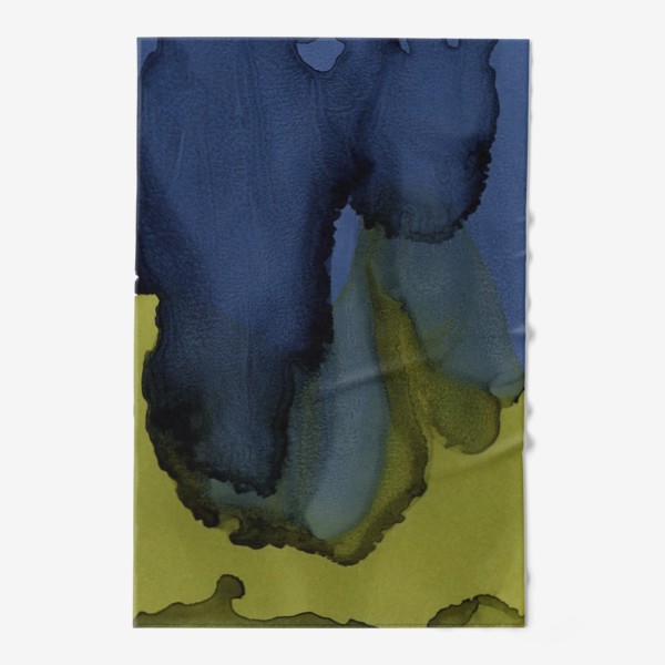 Полотенце «Магия цвета. Абстракция в синем и зеленом цвете. Интерьерный минимализм»