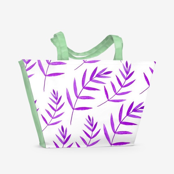 Пляжная сумка &laquo;Сиреневые тропические листья&raquo;