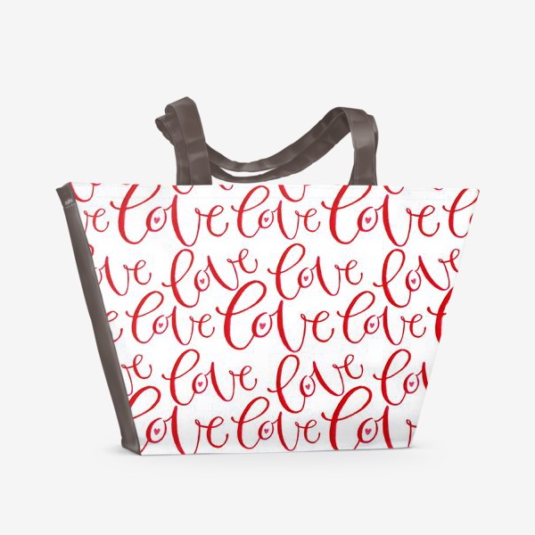 Пляжная сумка «Любовь. Каллиграфия в акварели»