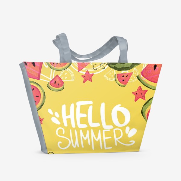 Пляжная сумка «Привет лето. Арбузные дольки»