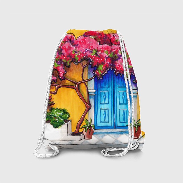 Рюкзак «Цветущее дерево, средиземноморский город»