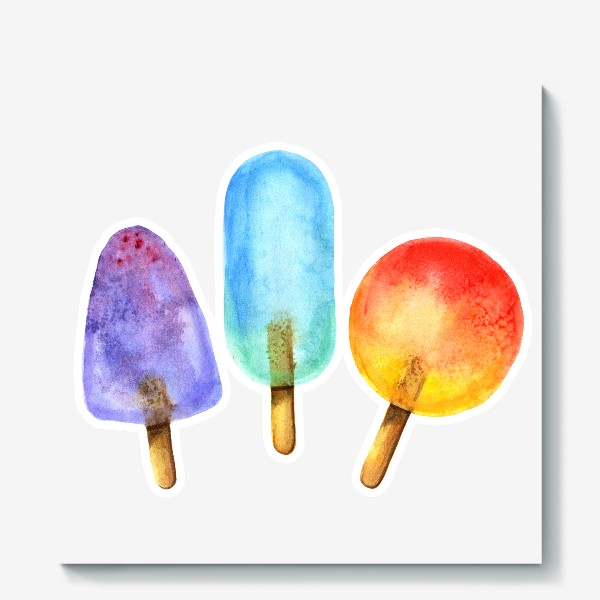 Холст «Фруктовое мороженое на палочке»
