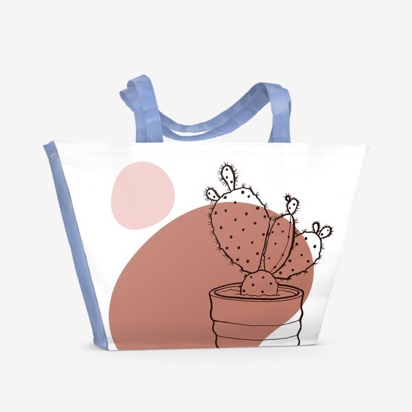 Пляжная сумка &laquo;Стильный кактус, графическая абстракция&raquo;