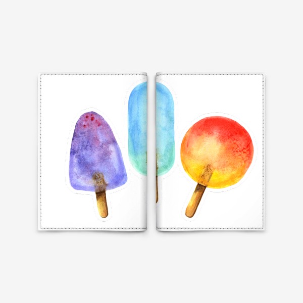 Обложка для паспорта «Фруктовое мороженое на палочке»