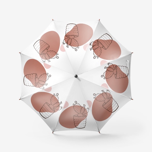 Зонт «Стильный кактус, графическая абстракция»
