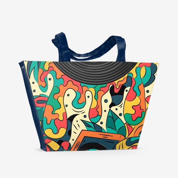 Пляжная сумка «Музыка в стиле ретро»