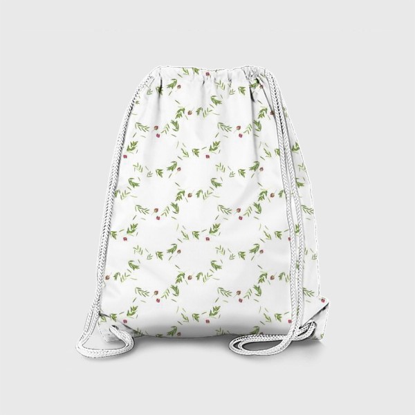 Рюкзак «Мелкие бутоны роз и зелень»