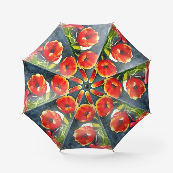 Зонт «Красные тюльпаны в вазе»