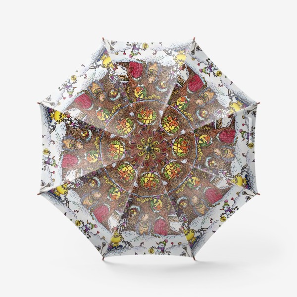Зонт «Ежик у дома белок в Новый год»
