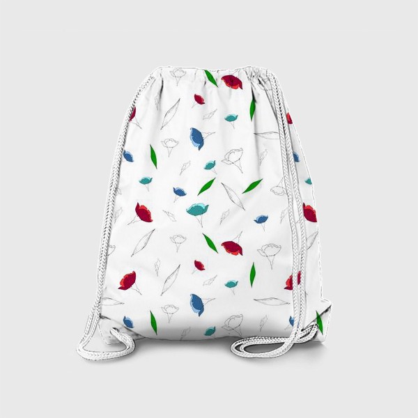 Рюкзак «Яркие гвоздики на белом фоне»