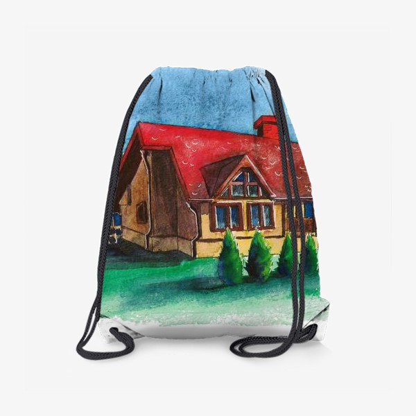 Рюкзак «Деревенский домик с красной крышей»